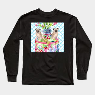 French bulldogs and chinoiserie jar Long Sleeve T-Shirt